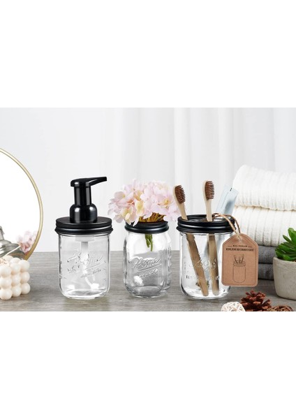 Mason Kavanoz Diş Fırçası Tutucu - Premium Paslanmaz 304 Paslanmaz Çelik Kapak - 2 Diş Fırçası ve Diş Macunu Tutar - Rustik Çiftlik Evi Dekoru Tezgah ve Vanity Depolama Düzenleyici (Yurt Dışından) modelleri