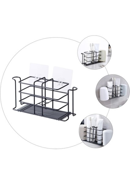 1 Adet Tezgah Tel Şişe Montajı Metal Çelik Fırça Paslanmaz Sepet Mutfak Depolama Raf Tutucu Tarak Caddy Tuvalet Standı Diş Fırçası Banyo Diş Macunu Tırnaksız Caddies Lavabo (Yurt Dışından) modelleri