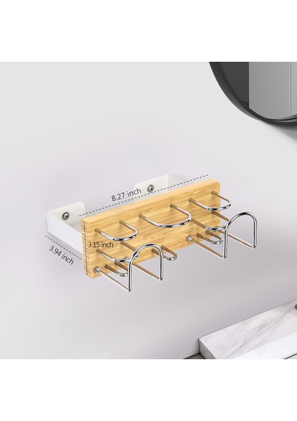 Banyo Için Duvara Monte Bambu Diş Fırçası Tutucu, Elektrikli Diş Fırçası Diş Macunu Organizatörü, Çok Fonksiyonlu Duvar Rafı Saklama Kapları, Jilet, Yüz Temizleyici, Gargara (Yurt Dışından)