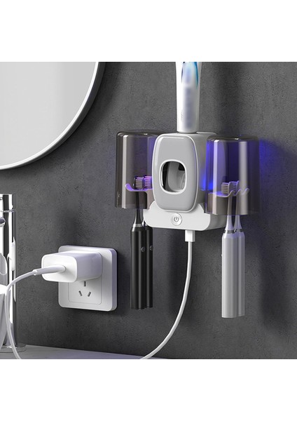Duvara Monte Diş Fırçası Tutucu, Dezenfeksiyon Lambalı, Duş Için Kendinden Yapışkanlı Diş Fırçası Saklama Düzenleyici, Duvar Diş Fırçası Tutucu, 2 Gargara Kaplı Diş Fırçası Askısı (Yurt Dışından) fırsatları