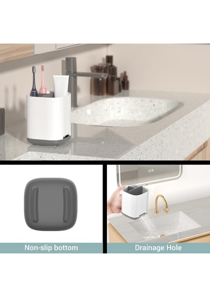 Diş Fırçası Tutucu, Kaymaz Altlı 3 Yuvalı Diş Macunu Tutucu, Banyo Için Elektrikli Diş Fırçası Tutucu, Pp ve Abs Plastikten Yapılmış Kolay Temizlik Için Çıkarılabilir Diş Fırçası K (Yurt Dışından) fırsatları
