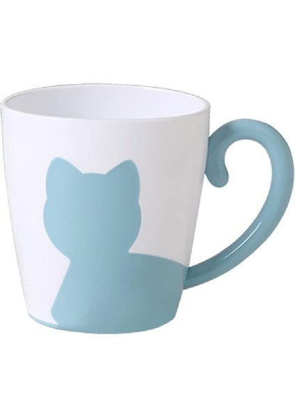 Sevimli Hayvan Desen Gargara Fincan Oval Diş Fırçası Bardak Tutucu Banyo Çocuk Erkek Kız (Kedi Mavi) (Yurt Dışından)