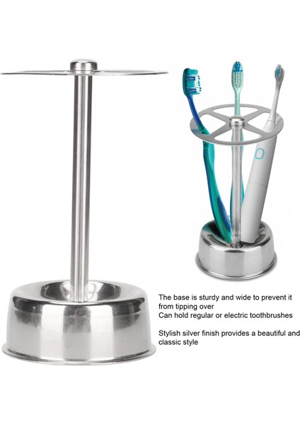 Diş Fırçası Tutucu Standı, Çok Fonksiyonlu Paslanmaz Çelik Diş Fırçası Tutucu Organizatör Banyo Vanity Tezgahı Için Diş Macunu Standı, Şık Tasarım (Yurt Dışından)