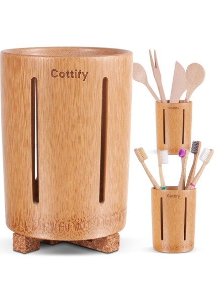 Banyo Için Bambu Diş Fırçası Tutucu, Drenajlı Diş Fırçası Bardağı, Çabuk Kuruyan Banyo Bardağı Tutucu, Banyo Için Diş Macunu Tutucu, Ahşap Diş Fırçası Tutucu Süzgeç, Çizgili Parlak (Yurt Dışından)
