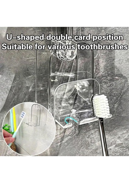 Su Bardağı ile Çıkarılabilir Vantuzlu Diş Fırçalığı Tutucu, Banyo Kapağı, Duş Için Diş Fırçası Saklama Düzenleyicisi, Yurt Için Kendinden Yapışkanlı Diş Fırçası Askısı Rafı, Dolap (Yurt Dışından) fırsatları