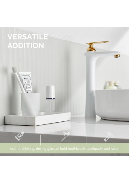 Banyo Durulama Bardağı, Buzlu Cam Tumbler Bardak, Diş Fırçası ve Diş Macunu Tutucu Bardak Züccaciye (Yurt Dışından)