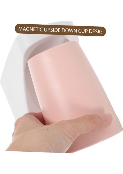 Takım Manyetik Diş Fırçası Tutucu Diş Macunu Dispenseri Manyetik Diş Fırçası Bardağı Diş Macunu Tutucu Fön Makinesi Standı Plastik Stand Duvar Raf Raf Ev Ürünleri Pp Saç Kurutma Ma (Yurt Dışından)