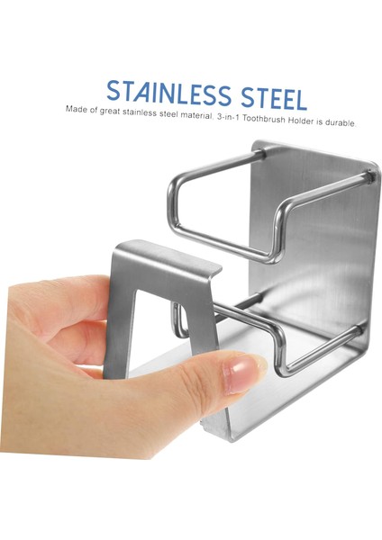 Banyo Diş Macunu Rafı Bardak Tutucu Üçlü Metal Diş Macunu Tutucu Diş Rafı Tırnaksız Duvar Diş Macunu Tutucu Diş Fırçası Tutucular Duvara Monte Saklama Kutusu Ev (Yurt Dışından)