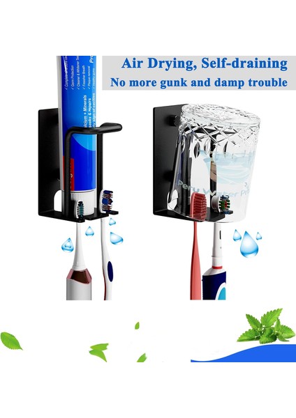 Elektrikli Diş Fırçası Tutucu, Diş Fırçası Tutucu Duvara Monte Banyo Duş Duvar Diş Fırçası Organizatör Yapışkanlı Diş Macunu Diş Fırçası Bardak Tutucu Kendi Kendine Boşalan Hijyeni (Yurt Dışından)