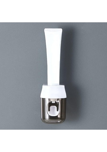 Diş Fırçalığı Duvara Monte Otomatik Diş Macunu Dispenseri - Diş Macunu Sıkacağı, Tepsi, Kozmetik Çekmecesi, 2 Bardak ve 4 Fırça Yuvalı Diş Fırçası Standı Aile Banyo Aksesuarı (Renk (Yurt Dışından)
