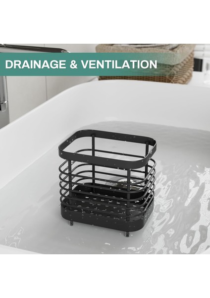 Banyo Için Elektrikli Diş Fırçası Tutucu, Duş Için Paslanmaz Çelik Diş Macunu Organizatör Saklama Kabı, Tezgah Lavabo Için Diş Fırçalama Caddy Stand Tepsisi, Siyah Banyo Aksesuarla (Yurt Dışından)