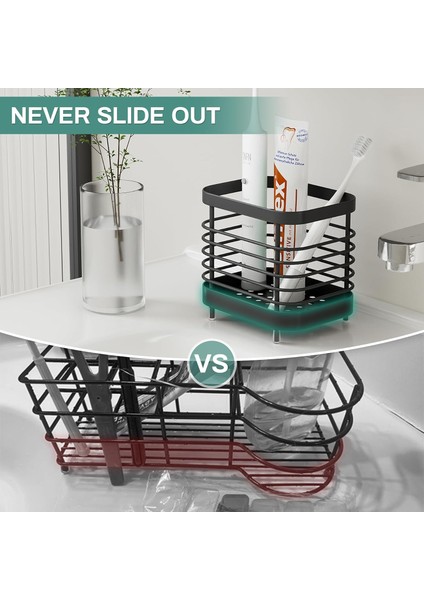 Banyo Için Elektrikli Diş Fırçası Tutucu, Duş Için Paslanmaz Çelik Diş Macunu Organizatör Saklama Kabı, Tezgah Lavabo Için Diş Fırçalama Caddy Stand Tepsisi, Siyah Banyo Aksesuarla (Yurt Dışından)