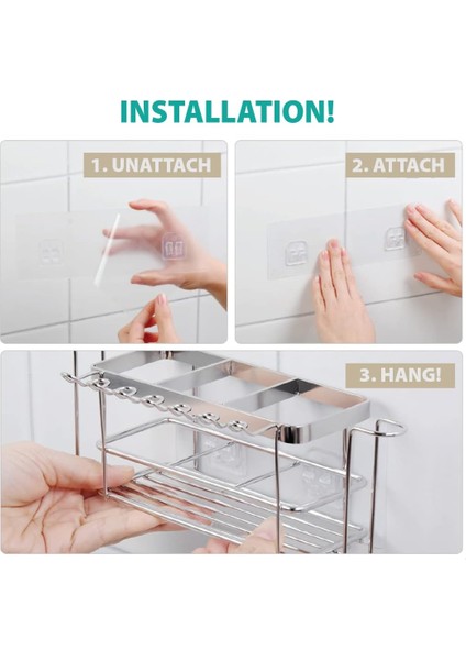 Diş Fırçası Tutucu Duvara Monte Çoklu Uygulama Sus 202 Paslanmaz Çelik Banyo Diş Fırçaları, Bardaklar, Tıraş Bıçakları Için Duvara Montaj 11 Farklı Yuva Paslanmaya Karşı Dayanıklı (Yurt Dışından) modelleri