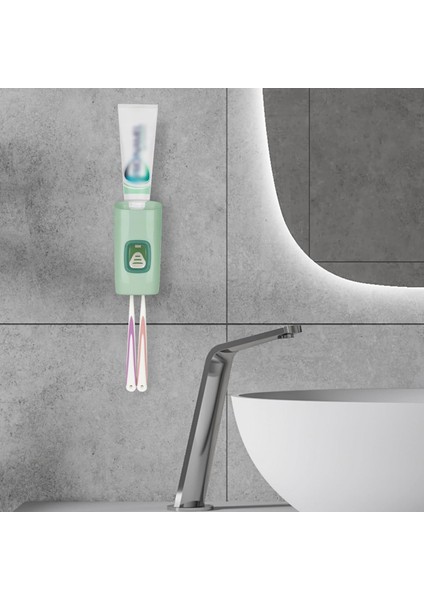 Otomatik Diş Macunu Dispenseri Sıkacağı, Diş Fırçası Tutucu Duvara Monte, Banyo Için Kendinden Yapışkanlı Diş Fırçası Saklama Standı (Yeşil) (Yurt Dışından) fırsatları