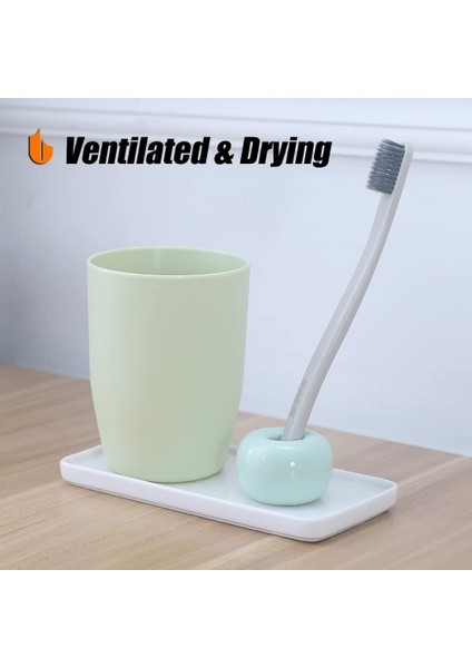 Banyo Vanity Tezgahları Için Şık Mini Seramik Diş Fırçası Tutucu Standı (Sarı 2'li Paket) (Yurt Dışından) fırsatları