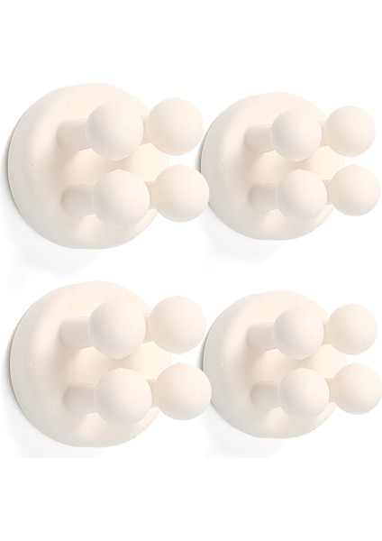 Su Geçirmez Silikon Diş Fırçalığı, 4 Adet Banyo Mutfak Oturma Odası Için Organize Kanca Ofis Aksesuarları Duvara Montaj Için Yapışkanlı Anahtar Kancası Havlu Asmak Jilet Kabloları (Yurt Dışından)