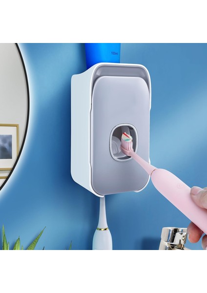 2 Yuvalı Diş Macunu Dispenseri 2'si 1 Arada Otomatik Diş Macunu Dispenseri Duvara Monte Çok Fonksiyonlu Diş Fırçası Tutucu Banyo Duş Çocuklar ve Yetişkinler Için Delmeyen Diş Macun (Yurt Dışından)