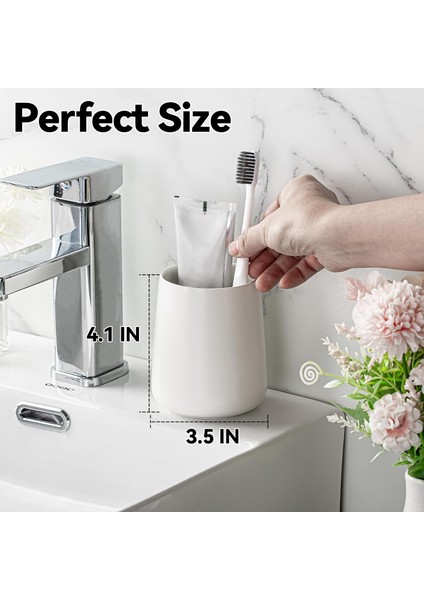 Mat Beyaz Seramik Diş Fırçası Tutucu, Diş Fırçası Gargara Bardağı, Banyo Organizatör Için Diş Macunu Tutucu, Masaüstü Için Kalem Tutucu (Yurt Dışından) fiyatları