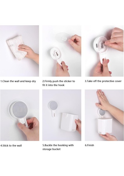 Diş Fırçası Tutucular Duş Jilet Tutucu Duvara Monte Banyo Aksesuarları Elektrikli Diş Fırçası Diş Macunu Organizatör, 1 Paket (Yurt Dışından) indirimleri