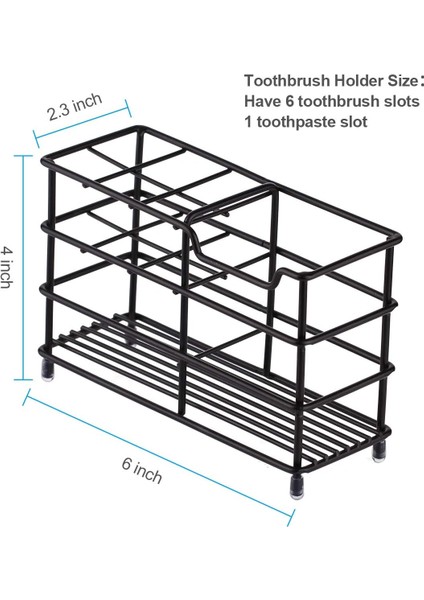 Banyo Için Diş Fırçası Tutucu Paslanmaz Çelik Diş Fırçası Tutucu, Çok Fonksiyonlu Diş Macunu Için 7 Yuva Jilet Standı Banyo Organizatör Tezgahı - Siyah (Yurt Dışından) fiyatları