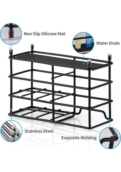 Banyo Için Diş Fırçası Tutucu Paslanmaz Çelik Diş Fırçası Tutucu, Çok Fonksiyonlu Diş Macunu Için 7 Yuva Jilet Standı Banyo Organizatör Tezgahı - Siyah (Yurt Dışından) modelleri