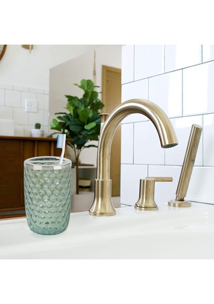 Diş Fırçaları, Tıraş Makineleri, Banyolar Için Makyaj Fırçaları Saklama Alanı, Banyo Koleksiyonu, Banyo Vanity Tezgahları Için Paslanmaz Çelik Trim Tutuculu Sea Glass Koleksiyonu C (Yurt Dışından) modelleri