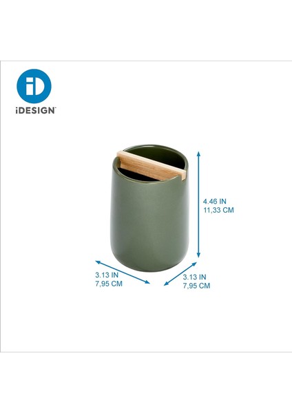 Idesign Ceramic Earth Koleksiyonu Paulownia Ahşap Ayırıcılı Diş Fırçalığı, Yosun/doğal Ahşap (Yurt Dışından) modelleri