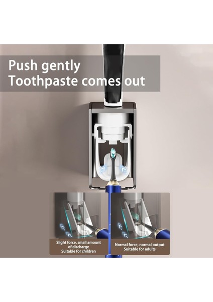 Diş Fırçası Tutucu Otomatik Diş Macunu Dispenseri Paslanmaz Çelik Gri Renk (1 Diş Macunu Dispenseri) (Yurt Dışından) modelleri