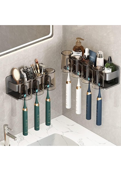 Diş Fırçalığı Duvara Monte, Gri Paslanmaz Diş Fırçalama Diş Macunu Tutucu Caddy Organizatör, Banyo Aksesuarı Duş Asma Duvara Montaj Banyo için Elektrikli Diş Fırçalığı (Yurt Dışından) fırsatları