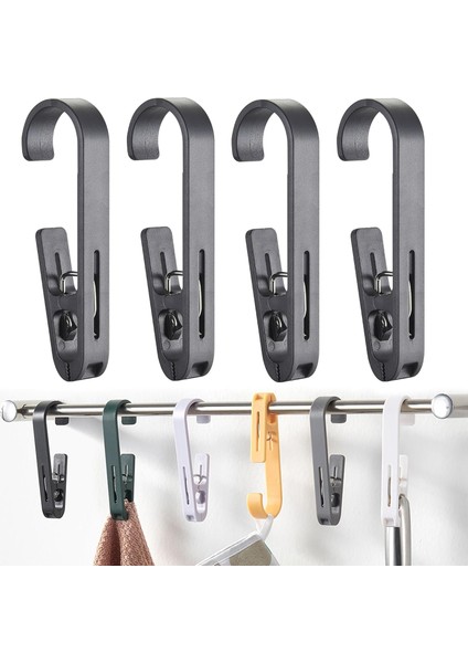 Elbise Pimleri Ağır Hizmet Dış Mekan - 4 Adet Klipsli Büyük Çamaşır Kancası Askıları Dolap Organizatör Kelepçeleri Asma Çorap Çizme Sütyen Havlular Banyo Için Duş Mandalları Gardır (Yurt Dışından)