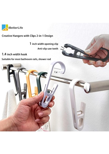 Elbise Pimleri Ağır Hizmet Dış Mekan - 4 Adet Klipsli Büyük Çamaşır Kancası Askıları Dolap Organizatör Kelepçeleri Asma Çorap Çizme Sütyen Havlular Banyo Için Duş Mandalları Gardır (Yurt Dışından) modelleri