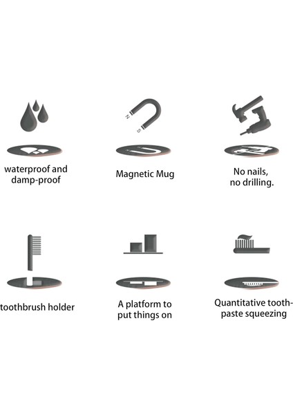 Diş Fırçası Tutucu Duvara Monte Diş Fırçası Tutucu, Diş Macunu Dispenseri ile Banyo Organizatör Depolama Aksesuarları Seti (1 Dispenser 4 Bardak 4 Diş Fırçası Yuvası) (Yurt Dışından) fırsatları