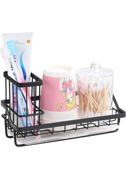 Banyolar Için Diş Fırçası Tutucuları Diş Fırçası Tutucuları Elektrikli Diş Macunu Fırçalama Paslanmaz Çelik Tutucular Çocuk Ailesi Için Stand (Siyah) (Yurt Dışından)