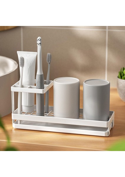 Banyolar Için Diş Fırçası Tutucuları, Banyo Için Duvara Monte Çıkarılabilir Diş Fırçası Tutucusu, Vanity Için Yaygın Olarak Kullanılan Diş Macunu ve Diş Fırçası Tutucusu, Tezgah, L (Yurt Dışından) fiyatları