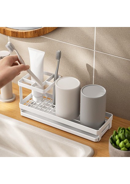 Banyolar Için Diş Fırçası Tutucuları, Banyo Için Duvara Monte Çıkarılabilir Diş Fırçası Tutucusu, Vanity Için Yaygın Olarak Kullanılan Diş Macunu ve Diş Fırçası Tutucusu, Tezgah, L (Yurt Dışından) modelleri