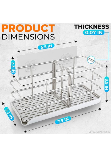 Mutfak Lavabo Organizatör Için Mutfak Süngeri Tutucu - Mutfak Lavabo Caddy Lavabo Için Sünger Tutucu Mutfak Lavabo Aksesuarları Için Raf - Bulaşık Süngeri Tutucu Sabunluk Mutfak La (Yurt Dışından)