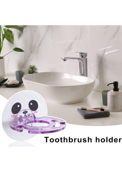 Diş Fırçası Organizatör Diş Fırçası Diş Macunu Tutucu Duvara Monte Tıraş Makinesi Organizatör Banyo Aksesuarları Diş Fırçası Tutucu Mor B (Yurt Dışından)