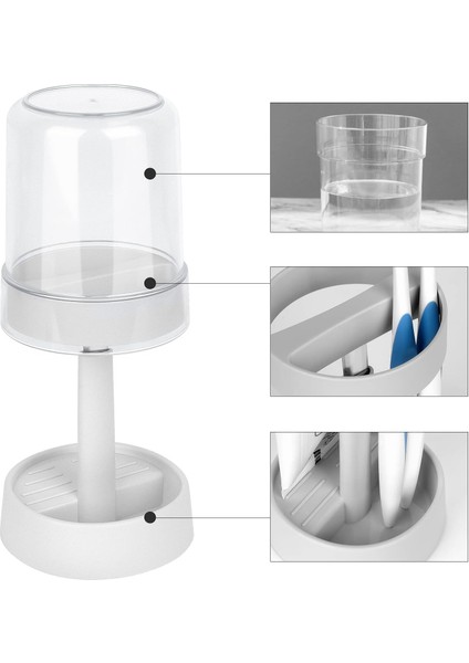 Banyo Için Yüksekliği Ayarlanabilir Diş Fırçalığı, Diş Fırçası Kabı ile Diş Fırçalığı Standı, Geleneksel ile Uyumlu, Elektrikli Diş Fırçaları, Diş Macunu Saklama (Beyaz) (Yurt Dışından)