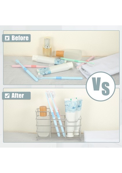 6 Yuvalı 304 Paslanmaz Çelik Diş Fırçası Tutucu, Diş Macunu Tutucu Standı, Banyo Mutfak Aksesuarları, Gümüş Ton (Yurt Dışından) modelleri