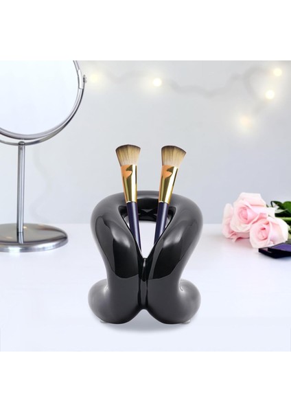 Seramik Tutucu Standı, Diş Fırçası Tutucusu, Makyaj Fırçaları Için Makyaj Fırçası Tutucusu ve Banyo Vanity ve Tezgah Dekoru Için Kalemler (Siyah) (Yurt Dışından) modelleri