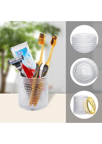 Banyolar Için Diş Fırçası Tutucuları,şeffaf Cam Diş Fırçası ve Diş Macunu TUTUCU,10OZ Banyo Bardak ve Gargara Bardağı,diş Fırçası Için Banyo Saklama Kabı,makyaj Fırçası(Şeffaf) (Yurt Dışından)