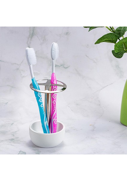 Diş Fırçası Tutucu Diş Fırçası Tutucu Standı Çok Fonksiyonlu Diş Fırçası Tutucu Banyo Ev Vanitys Tezgah Paslanmaz Çelik Bölünmüş (Yurt Dışından)