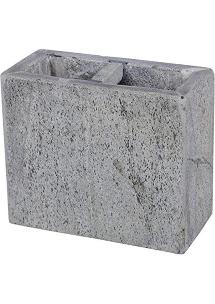 Doğal Kayrak Taşı Dikdörtgen Diş Fırçası Tutucu Makyaj Fırça Tutucu Banyo Tezgahı Organizatör, 2,5" x 4,5" x 4" H, Gri (Yurt Dışından)