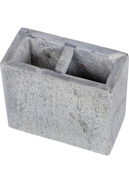 Doğal Kayrak Taşı Dikdörtgen Diş Fırçası Tutucu Makyaj Fırça Tutucu Banyo Tezgahı Organizatör, 2,5" x 4,5" x 4" H, Gri (Yurt Dışından)