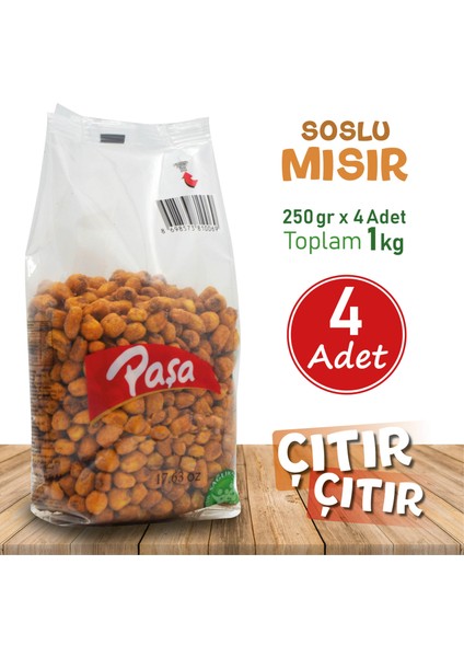 Paşa Kuruyemiş Paşa Soslu Mısır 250 gr x 4 Adet