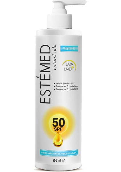 Şeffaf ve Nemlendirici Güneş Yağı & Transparent And Hydrating Sun Oil 50SPF 150ML