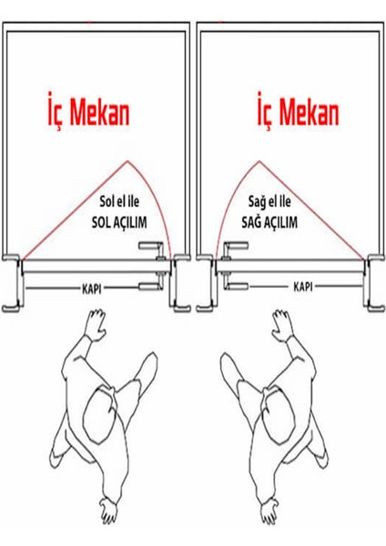 Lama Aynalı Kapı Kolu Mat Siyah (Wc Sağ)