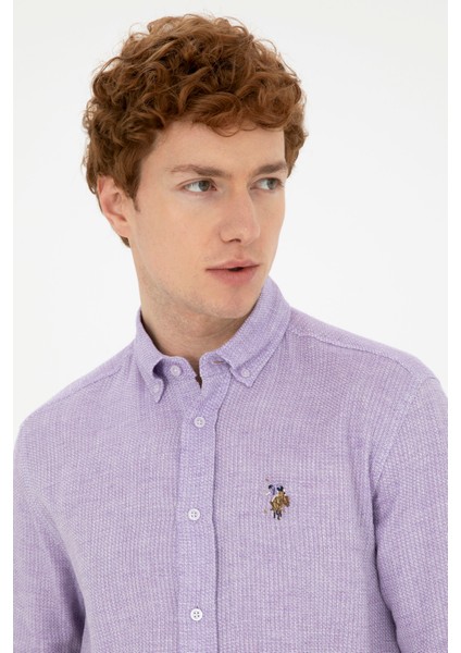 Erkek Lila Gömlek Desenli 50283699-VR034 fiyatları