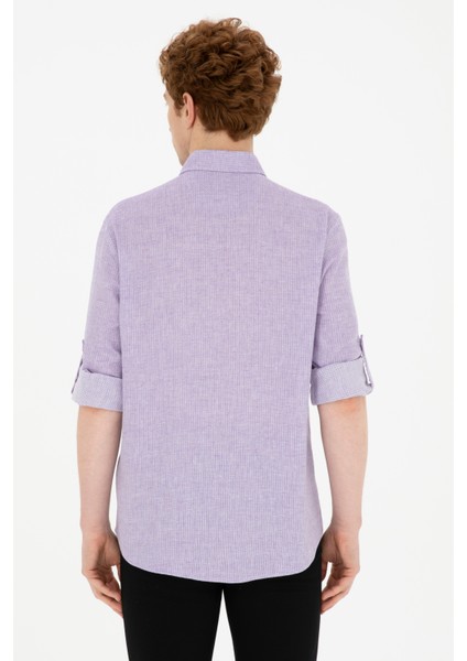 Erkek Lila Gömlek Desenli 50283699-VR034 indirimleri