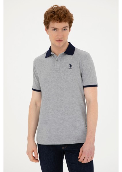 U.S. Polo Assn. Erkek Gri Melanj Tişört Basic 50284638-VR086